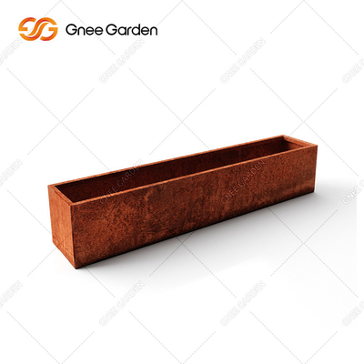 SGS certified 800mm Outdoor Metal Planter Long Rectangular For Plant