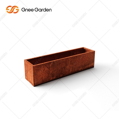 SGS certified 800mm Outdoor Metal Planter Long Rectangular For Plant