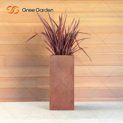 Rectangle 80cm Outdoor Metal Planter Weathered Steel Planter Box anticorrosion
