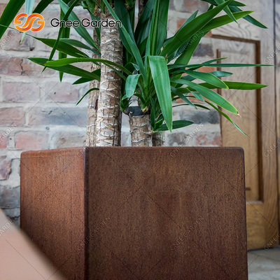 SGS TUV Indoor Outdoor Metal Planter Corten Steel Window Boxes Anti Aging