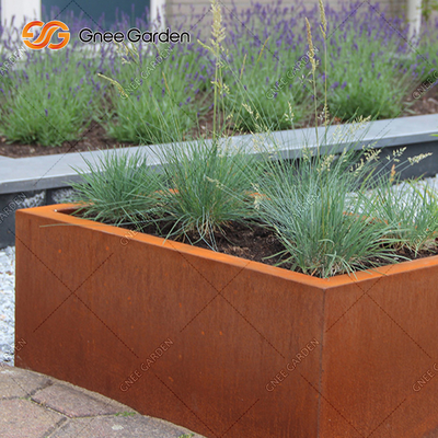SGS TUV Indoor Outdoor Metal Planter Corten Steel Window Boxes Anti Aging