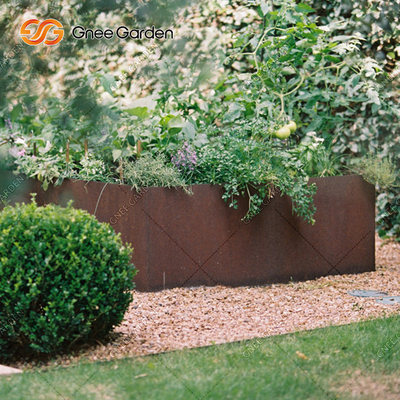 1200*500*600mm Corten Steel Vegetable Planters Rusted Metal Planter Boxes