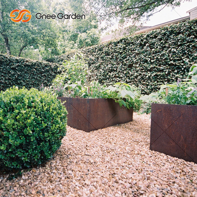 1200*500*600mm Corten Steel Vegetable Planters Rusted Metal Planter Boxes
