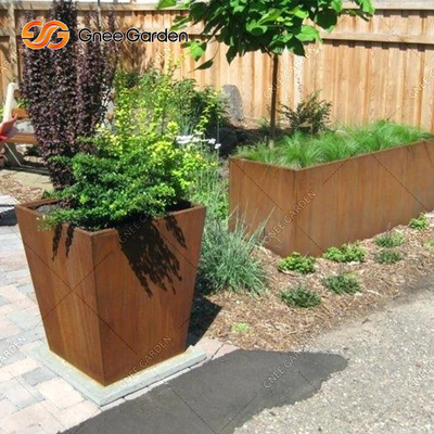 OEM ODM Raised Rectangular Metal Planter Box Corten Steel