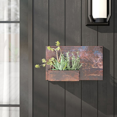 12″ X 20″ Vertical Outdoor Metal Planter Rectangular Steel Planter Box
