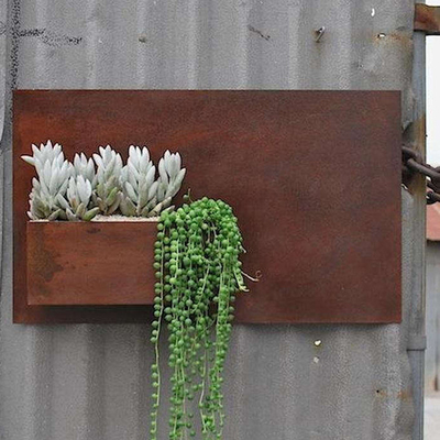 12″ X 20″ Vertical Outdoor Metal Planter Rectangular Steel Planter Box