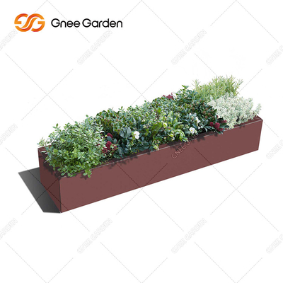 Length 300mm-1000mm Outdoor Metal Planter Corten Steel Rectangular Planter