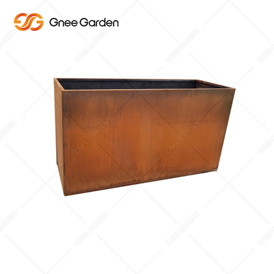 Length 300mm-1000mm Outdoor Metal Planter Corten Steel Rectangular Planter