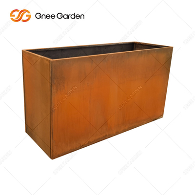 Length 300mm-1000mm Outdoor Metal Planter Corten Steel Rectangular Planter