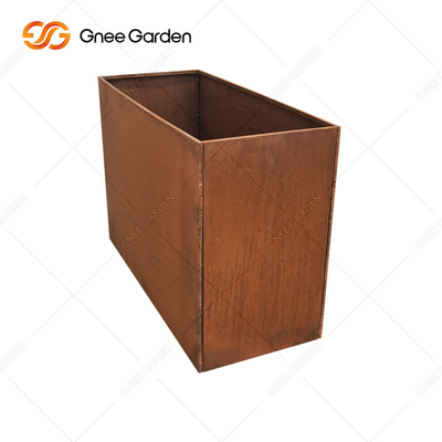 Length 300mm-1000mm Outdoor Metal Planter Corten Steel Rectangular Planter