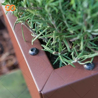 Customization Metal Garden Planter Boxes Corten Steel Trough Planter 1200mm