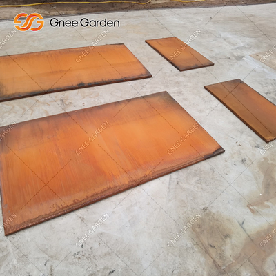 Rustic Corten Steel Large Metal Planter Boxes Rectangular Detachable Outdoor