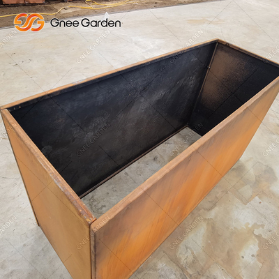 Customization Metal Garden Planter Boxes Corten Steel Trough Planter 1200mm