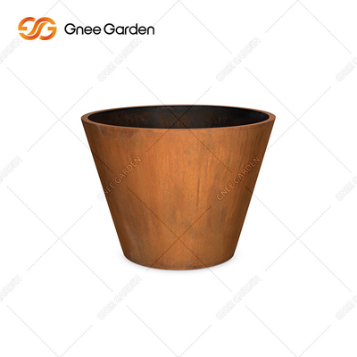 OEM ODM Outdoor Metal Planter , Rusted Metal Planter Boxes Corten Steel