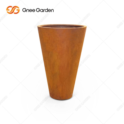 OEM ODM Outdoor Metal Planter , Rusted Metal Planter Boxes Corten Steel