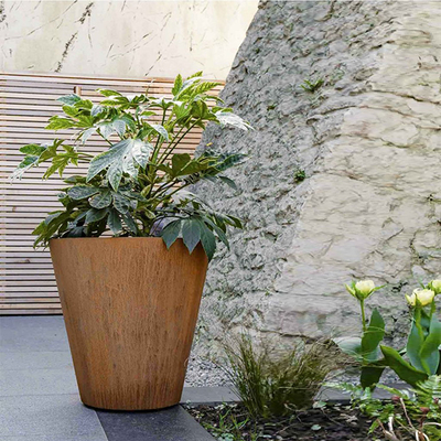 OEM ODM Outdoor Metal Planter , Rusted Metal Planter Boxes Corten Steel