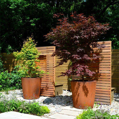 Luxury Design Large Metal Flower Pots For Home Decor Natural Oxidized