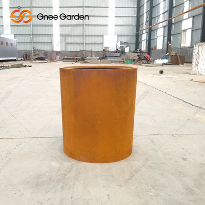 Flower Rusty Finish Round Corten Steel Planters For Garden