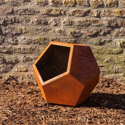 Laser Cut Corten Steel Planter Garden Outdoor Flower Pot