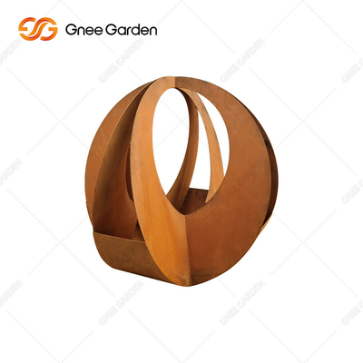 Rusty Red Modern Outdoor Metal Planter Customizable Corten Steel Planters