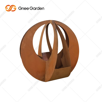 Custom Shape Laser Cut Geometric corten steel flower pots  90*25*25cm
