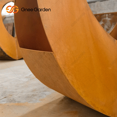 Rusty Red Modern Outdoor Metal Planter Customizable Corten Steel Planters