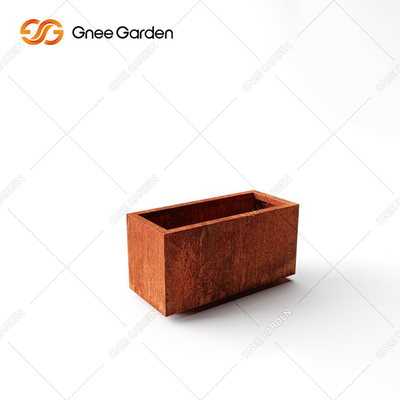 Square Shape Cubic Corten Steel Planter Metal Flower Pot For Garden
