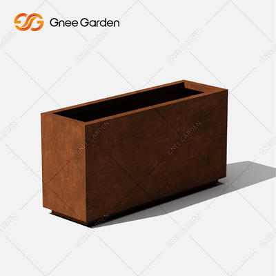 Custom Metal Steel Plant Pots Modern Design Long Box Corten Steel Planter