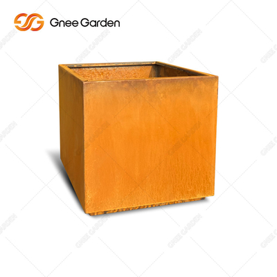 Garden Corten Steel Rustic Outdoor Metal Planters Large Square
