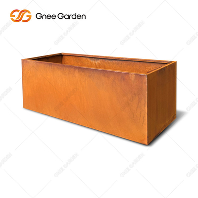 Custom Metal Steel Plant Pots Modern Design Long Box Corten Steel Planter