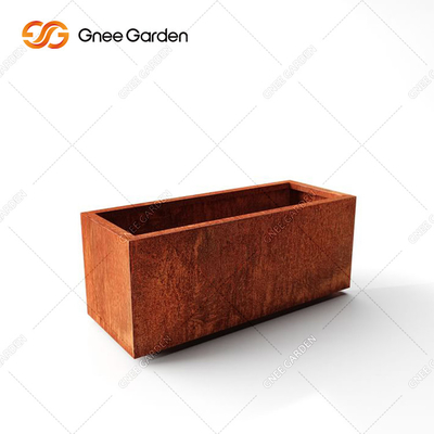 Custom Metal Steel Plant Pots Modern Design Long Box Corten Steel Planter