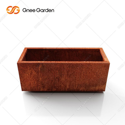Solid Wood Composite Timber Metal Stand Flower Pot Holder Corten Steel Planter