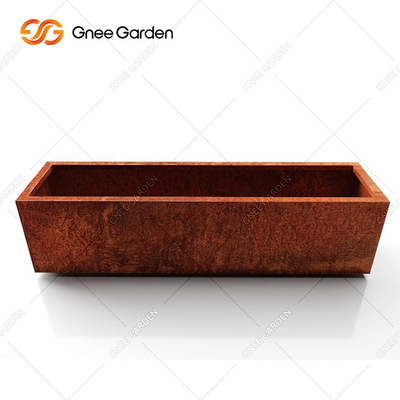 Solid Wood Composite Timber Metal Stand Flower Pot Holder Corten Steel Planter