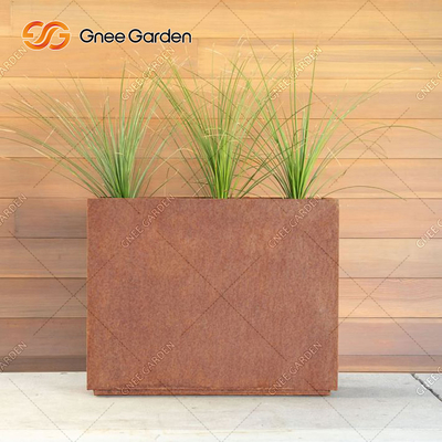 90*25*25cm Geometric Rectangular Metal Planter Box Corten Steel