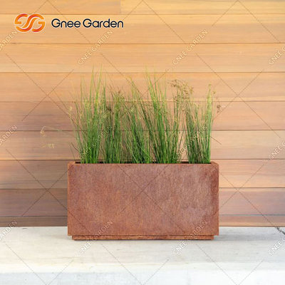 Solid Wood Composite Timber Metal Stand Flower Pot Holder Corten Steel Planter
