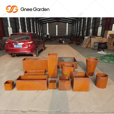 Corten Steel Rectangular Flower Pot Metal Rusty Nursery Planter 2mm Thickness