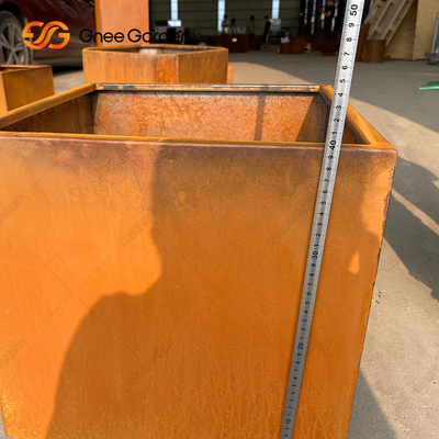 Garden Corten Steel Rustic Outdoor Metal Planters Large Square
