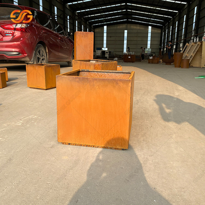 Corten Steel Metal Garden Planters Outdoor Rust Color Box