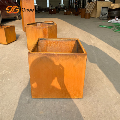 Garden Corten Steel Rustic Outdoor Metal Planters Large Square