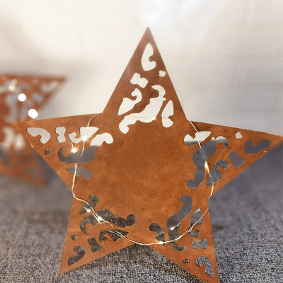 Handmade Star Shaped Corten Steel Garden Ornaments Personalized