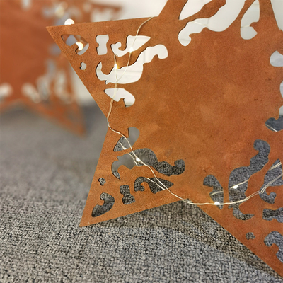 Handmade Star Shaped Corten Steel Garden Ornaments Personalized