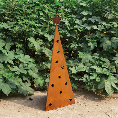 500mm Christmas Metal Garden Ornaments Corten Garden Ornaments With LED