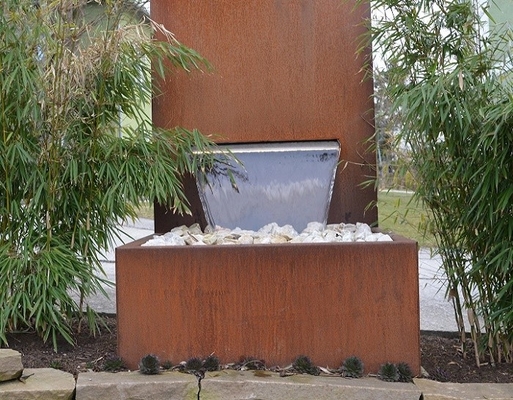 Modern Outdoor Corten Steel Fountain Decorative For Garden