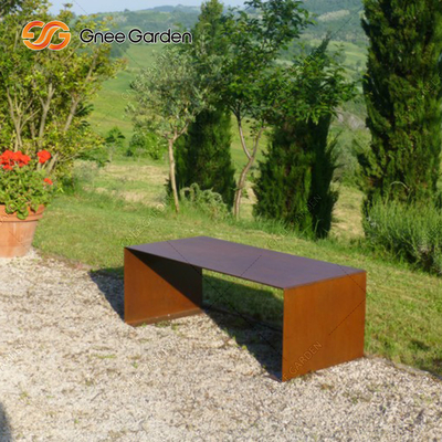 1800mmx510mm Outdoor Metal Furniture Corten Steel Bench For Public Spaces