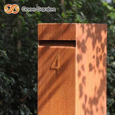 Corten Steel Rusted Outdoor Metal Furniture Steel Parcel Drop Box Multi Function