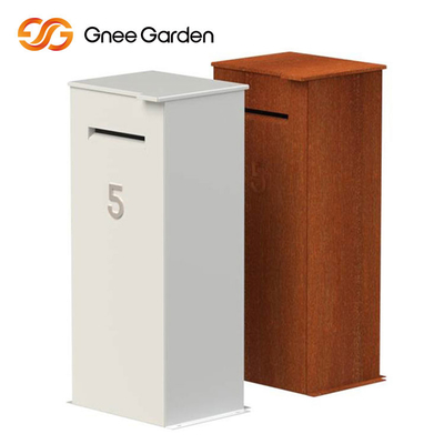 Corten Steel Rusted Outdoor Metal Furniture Steel Parcel Drop Box Multi Function