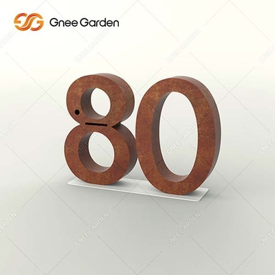 ISO9001 Standard Rusted Steel Letterbox Contemporary Geometric