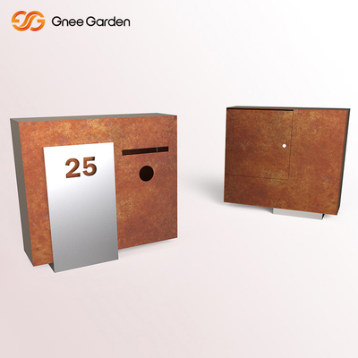 Rustproof Outdoor Corten Steel Letter Box Antique Design 1000*800mm