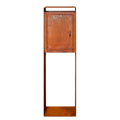 Weathering Steel Corten Steel Metal Parcel Drop Box Vertical Decorative