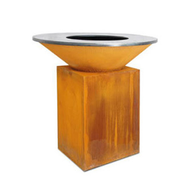 Tepanyaki Table Outdoor Cooking Bbq Grill Weathering Steel For Garden
